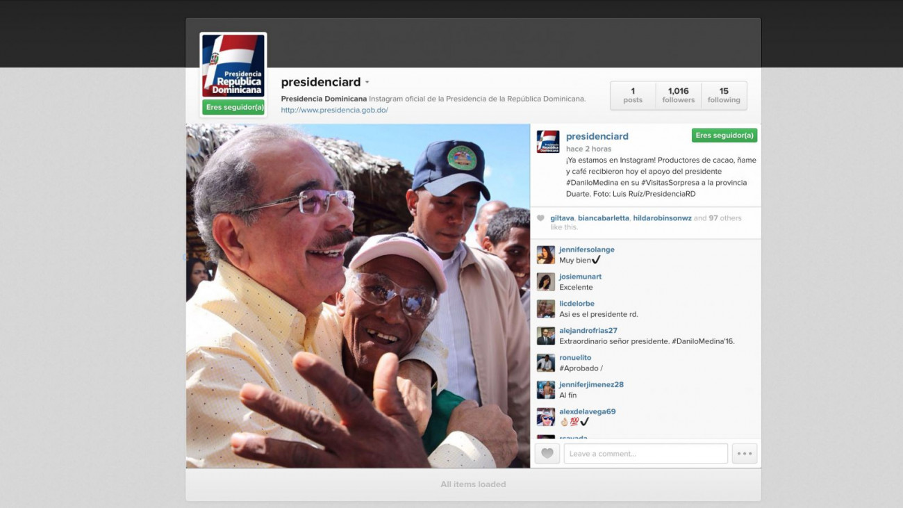 instagram PresidenciaRD