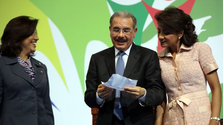 Danilo Medina, Candida Montilla y Margarita Cedeño