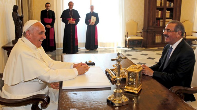 Presidente Danilo Medina y el papa Francisco