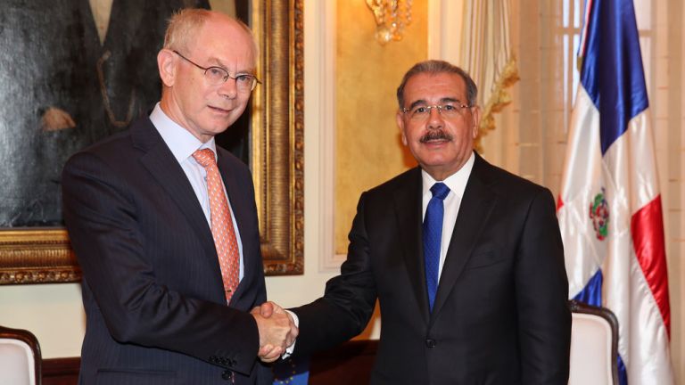Danilo Medina y Herman Van Rompuy