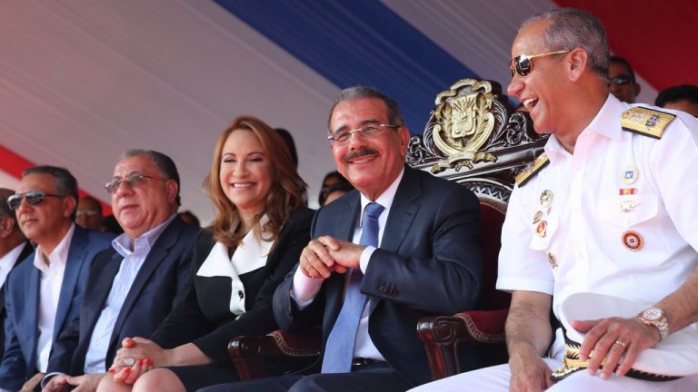 Presidente Danilo Medina durante el desfile de la Batalla del 30 de Marzo