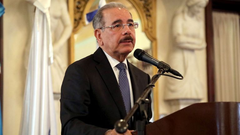 Danilo Medina durante discurso en salón Las Cariátides del Palacio Nacional