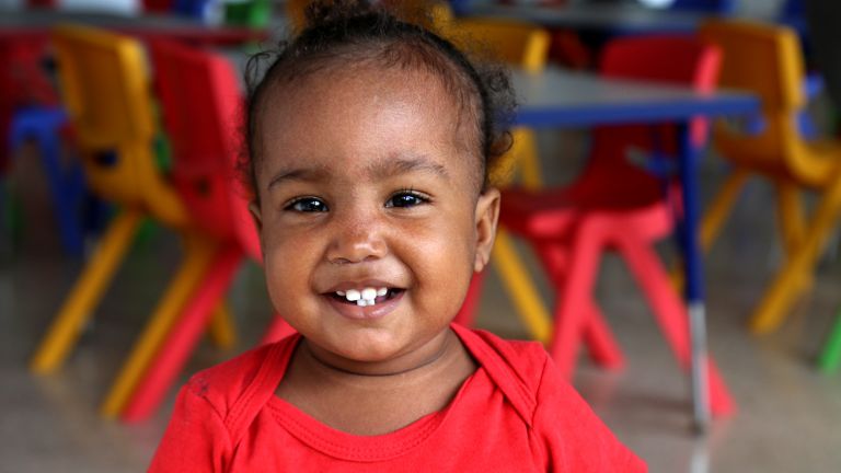 Niña en Centro de Atención Integral para la Primera Infancia La Zurza