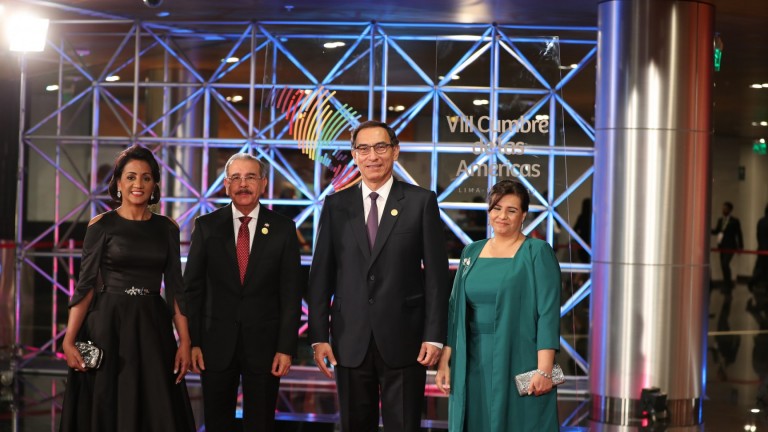 Danilo Medina y Cándida Montilla de Medina asisten al acto inaugural VIII Cumbre de las Américas