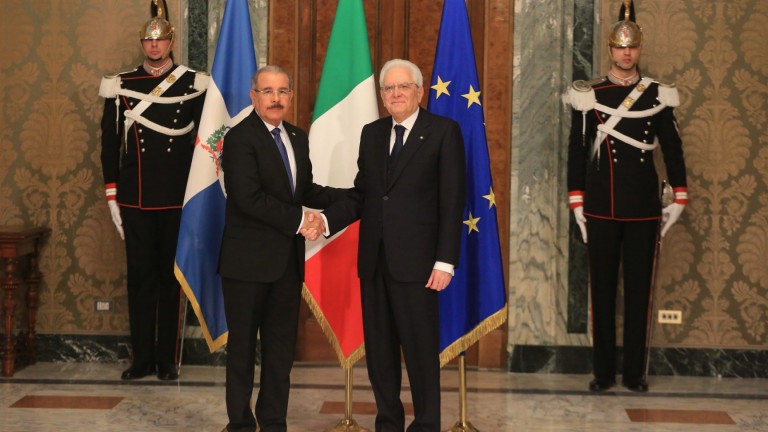 Danilo Medina y Sergio Mattarella