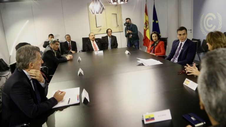 Presidente Danilo Medina reunido con el el presidente del Gobierno español, Pedro Sánchez