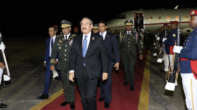 Llegada Danilo Medina de toma de posesión nuevo presidente Guatemala 