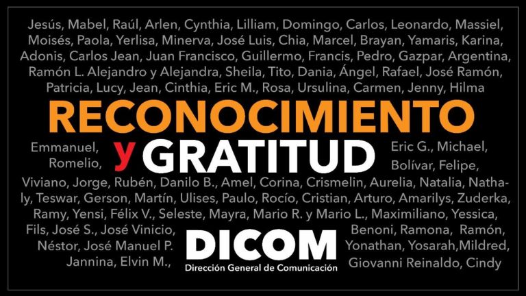 Reconocimiento y gratitud colaboradores DICOM