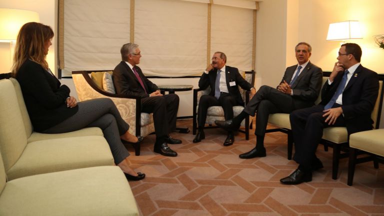 Presidente Danilo Medina durante la reunión