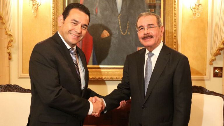 Danilo Medina y el presidente electo de Guatemala, Jimmy Morales