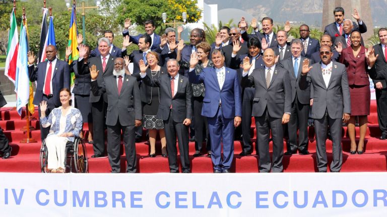 Presidente Danilo Medina durante la foto oficial de la cumbre