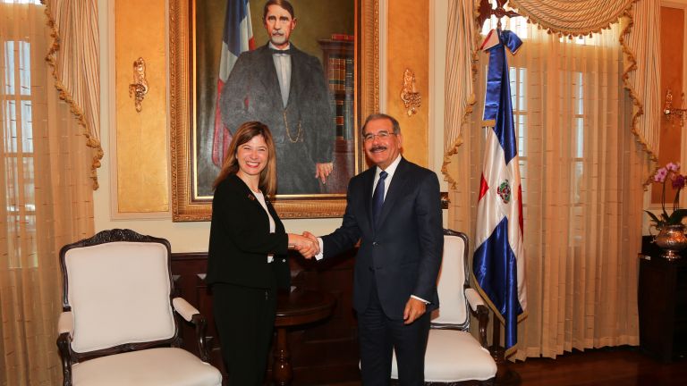 Danilo Medina y  Bibiana Aído