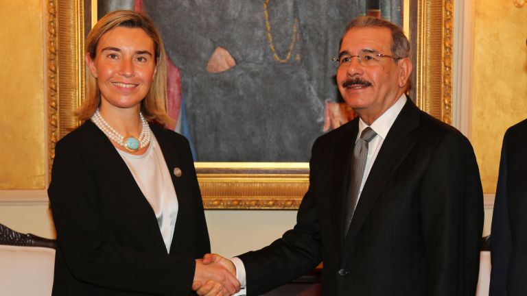 Danilo Medina y Federica Mogherini