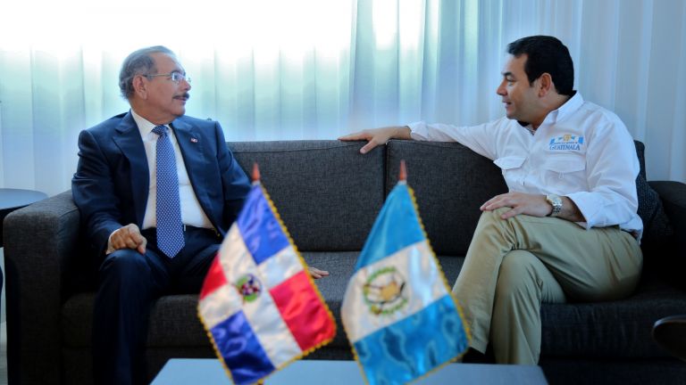 presidente Danilo Medina y su homólogo de Guatemala, Jimmy Morales
