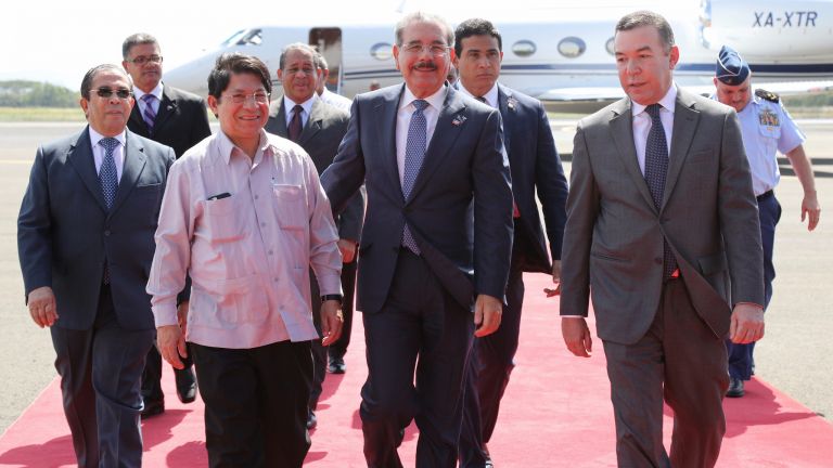Presidente Danilo Medina llega a Nicaragua