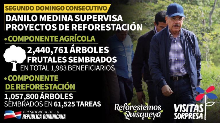 Segundo Domingo consecutivo Danilo Supervisa proyectos reforestación