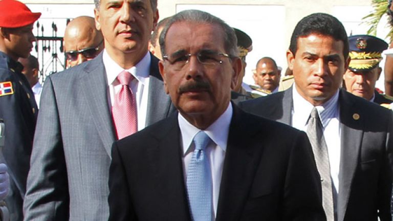 Danilo Medina y el ministro Administrativo de la Presidencia, 