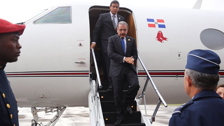 Danilo Medina de regreso de Costa Rica