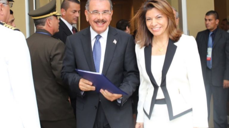 Presidente Danilo Medina junto a la presidenta de Costa Rica, Laura Chinchilla
